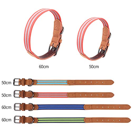 G.C Collar Cuero Perro Grande Pequeño Cachorro Reflectante Ancho Collar (Rojo, 50cm)