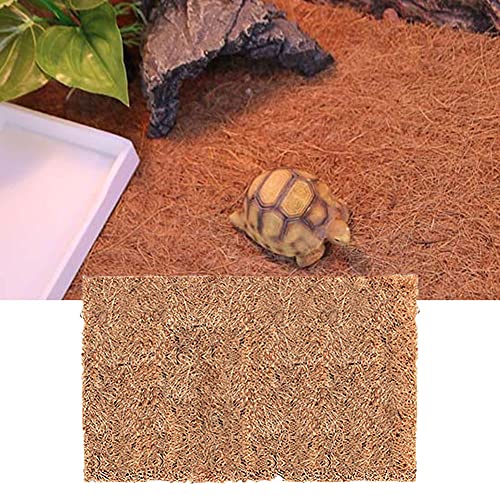 GeKLok Alfombra de reptil, fibra de coco Reptiles, forro hidratante de fibra de coco lagarto serpiente terrario para mascotas Reptiles alfombra (tamaño: 80 x 40 cm)