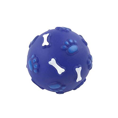 GEN Pelota de Goma con Dibujos de Huellas y huesitos | Juguete de Perro | Pelota de Perro 9 cm | Colores se sirven según disponibilidad