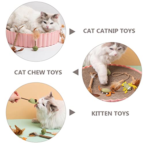 Generic 8 piezas de juguete para masticar para gatos, juguete natural para el mar, para cepillarse los dientes molar, herramientas de plata para gatos, regalo de canción, para interior, estilo mixto