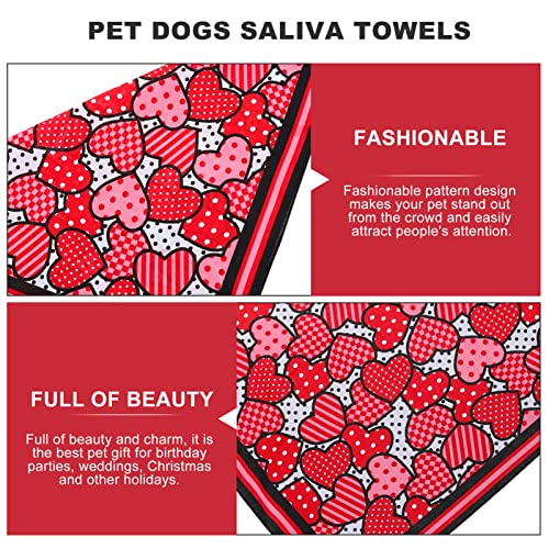 Generic Pañuelo para perro, bufanda para mascotas, babero, pañuelo para el día de San Valentín, boda, tamaño mediano, gatos, perros, accesorios, color rojo