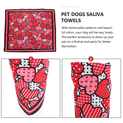 Generic Pañuelo para perro, bufanda para mascotas, babero, pañuelo para el día de San Valentín, boda, tamaño mediano, gatos, perros, accesorios, color rojo