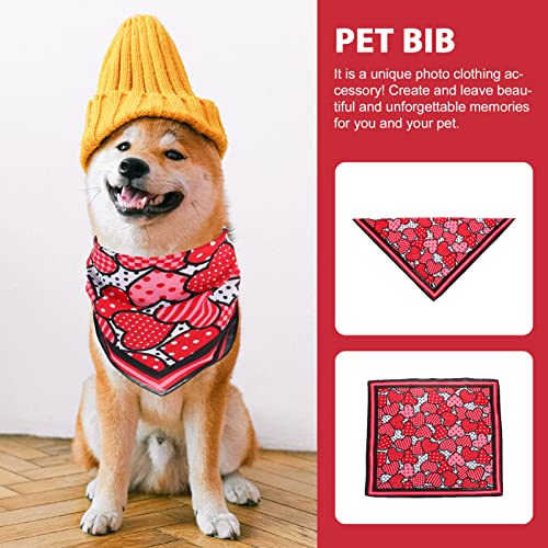 Generic Pañuelo para perro, bufanda para mascotas, babero, pañuelo para el día de San Valentín, boda, tamaño mediano, gatos, perros, accesorios, color rojo