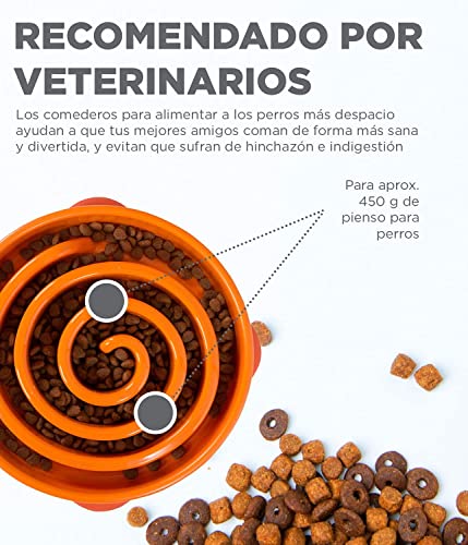 Genérico Comedero de Perro, Comedero antivoracidad, Perro Correa, Bolsas Caca Perro, Dispensador Bolsa Caca Perros, Pack para Perros, Cuenco Perros, Cuencos antivoracidad, Cuencos para Perros (Rosa)