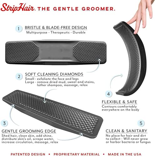 Gentle Groomer - Original for Horses Dogs 6-in-1 Shedding Grooming Massage,Horses Neat Pet Grooming Brush, Strip Hair Gentle Groomer for Horses, Horse Tack Easy To Clean