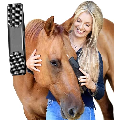Gentle Groomer - Original for Horses Dogs 6-in-1 Shedding Grooming Massage,Horses Neat Pet Grooming Brush, Strip Hair Gentle Groomer for Horses, Horse Tack Easy To Clean