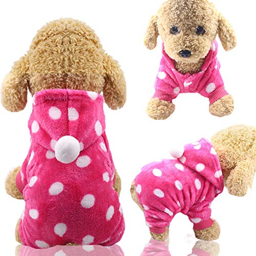 GFFGA Ropa para Perros de Franela Ropa para Mascotas para Perros Mono Abrigo Suave para Gatos Chaqueta Traje para Mascotas para Perros Ropa para Mascotas Chihuahua Abrigo de Lana-Morado, XXL