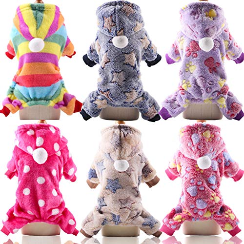 GFFGA Ropa para Perros de Franela Ropa para Mascotas para Perros Mono Abrigo Suave para Gatos Chaqueta Traje para Mascotas para Perros Ropa para Mascotas Chihuahua Abrigo de Lana-Morado, XXL