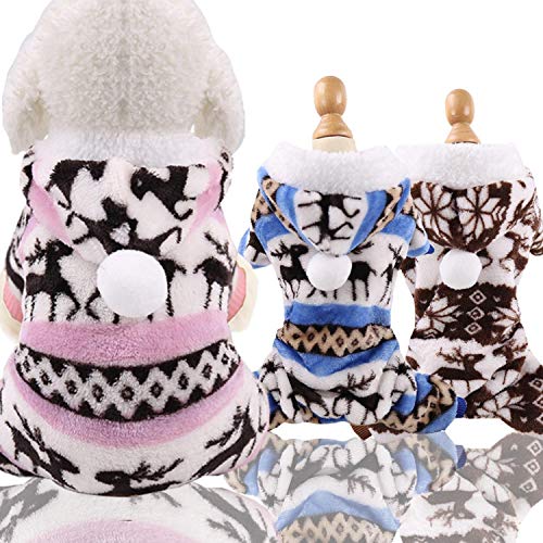 GFFGA Ropa para Perros de Franela Ropa para Mascotas para Perros Mono Abrigo Suave para Gatos Chaqueta Traje para Mascotas para Perros Ropa para Mascotas Chihuahua Abrigo de Lana-Morado, XXL