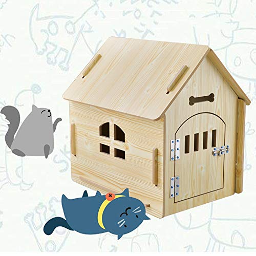 GFFTYX Casa del animal doméstico del perro - caseta de perro de madera for todas las estaciones.Casa Estilo casa del animal doméstico.Diseño tipo clip.4 tamaños for elegir.Casa Refugio for Animales de