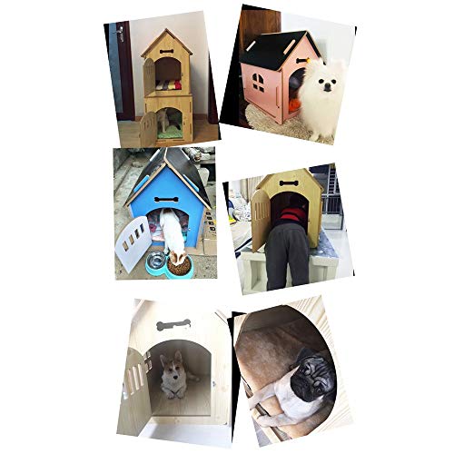 GFFTYX Casa del animal doméstico del perro - caseta de perro de madera for todas las estaciones.Casa Estilo casa del animal doméstico.Diseño tipo clip.4 tamaños for elegir.Casa Refugio for Animales de