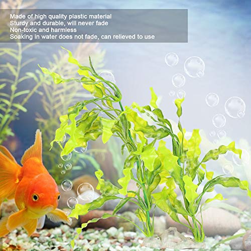 【𝐆𝐢𝐟𝐭】Plantas de Agua de Algas Marinas para Tanques de Peces fáciles de Transportar, con Algas de simulación de plástico de Base Blanca decoración de Paisaje no tóxica(7945 Kelp Grass White Base)
