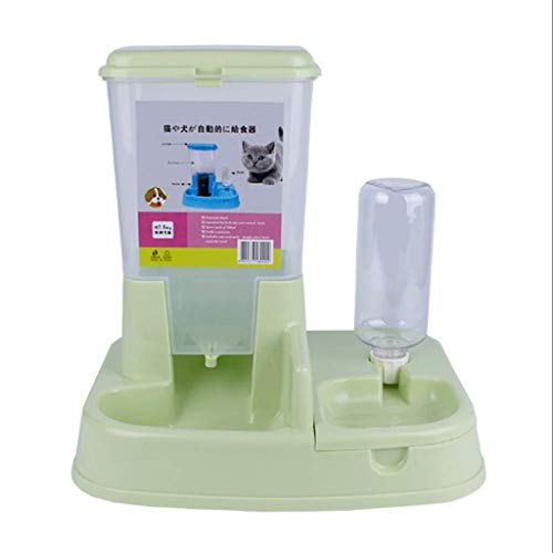 GJ Dispensador de Agua de alimentación automática para Mascotas Siameses (Color : Green, Tamaño : L)