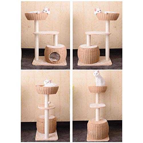 GJNVBDZSF Poste rascador para condominio de Cuerda de Papel para árbol de Gato de 90 cm, Torre de Gato para casa para Gatitos, Centro de Actividades con Bola Colgante