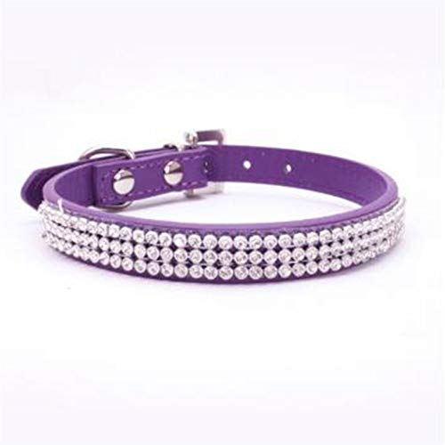 GLJYG Collar para mascotas con cristales brillantes, collar de fantasía con brillantes, collar de gato y perro, accesorio para gatos y perros pequeños, color morado