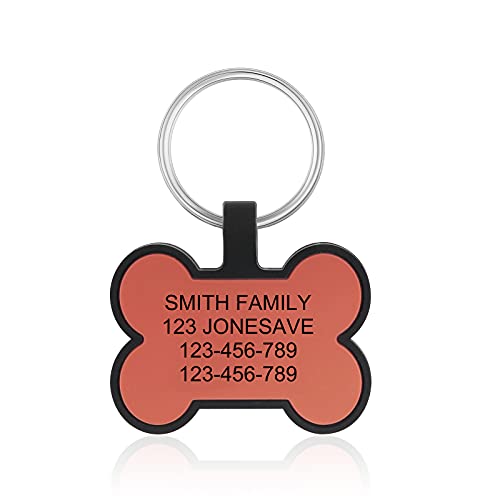 Glooraca Etiquetas de perro grabadas para mascotas con grabado personalizado Etiquetas de identificación para mascotas con etiqueta de identificación personalizada de silicona personalizada