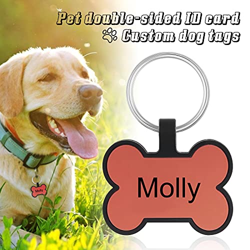 Glooraca Etiquetas de perro grabadas para mascotas con grabado personalizado Etiquetas de identificación para mascotas con etiqueta de identificación personalizada de silicona personalizada
