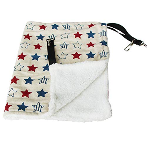 GODGETS Gatito Gato Mascota Hurón Lunares Cama Colgante Hamaca Cálida Fleece Soft Basket Pad Cradle,Star,53 * 53CM