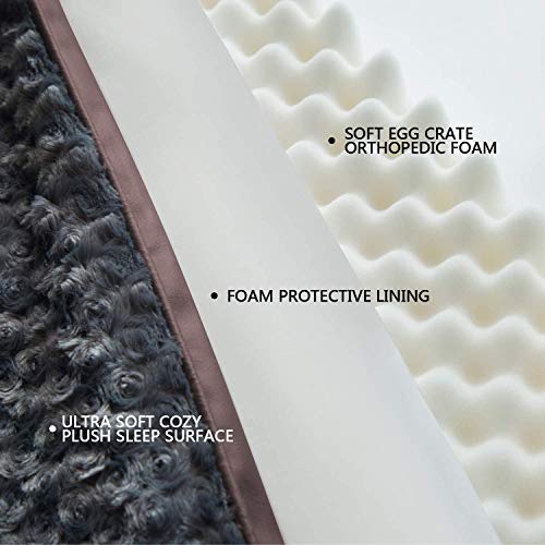 GoFirst Camas para perros grandes, lavables, con espuma ortopédica de cáscara de huevo, con funda extraíble con cremallera, XXL, marrón