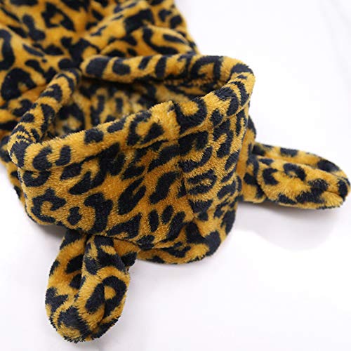 Goldmik Disfraz de perro de Santa Cat Navidad, divertido suéter cálido de invierno con capucha para pequeño perrito gatito ropa para mascotas vestido de fiesta cosplay (XL, guepardo)