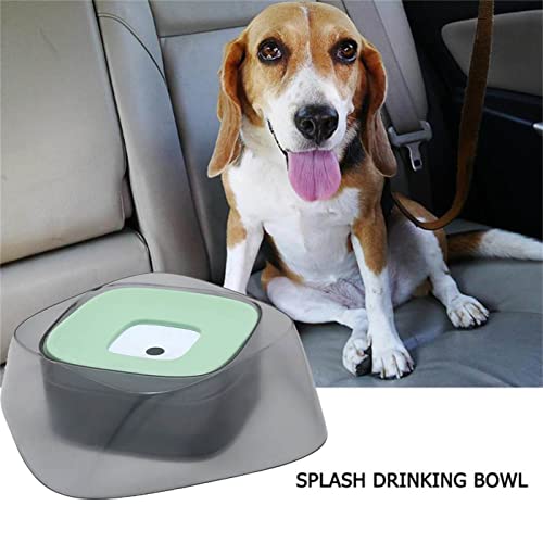 Goldmiky Cuenco Flotante de Agua para Mascotas, Cuenco Flotante de Silicona autoajustable Anti-derrames, Cuenco Agua Anti Salpicaduras No Mojada Boca para Gato/Cachorro (Verde)