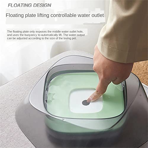 Goldmiky Cuenco Flotante de Agua para Mascotas, Cuenco Flotante de Silicona autoajustable Anti-derrames, Cuenco Agua Anti Salpicaduras No Mojada Boca para Gato/Cachorro (Verde)