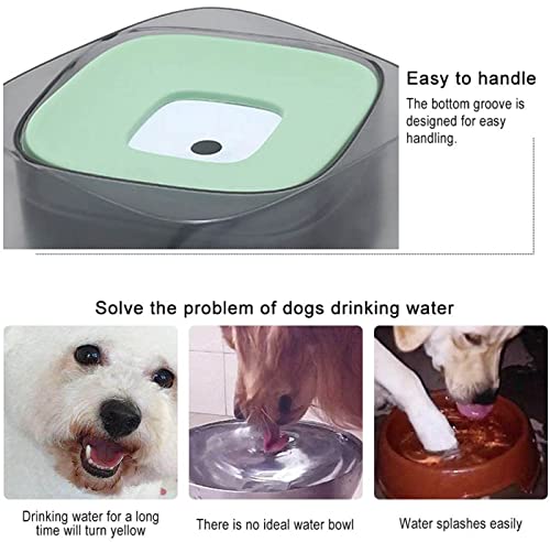 Goldmiky Cuenco Flotante de Agua para Mascotas, Cuenco Flotante de Silicona autoajustable Anti-derrames, Cuenco Agua Anti Salpicaduras No Mojada Boca para Gato/Cachorro (Verde)