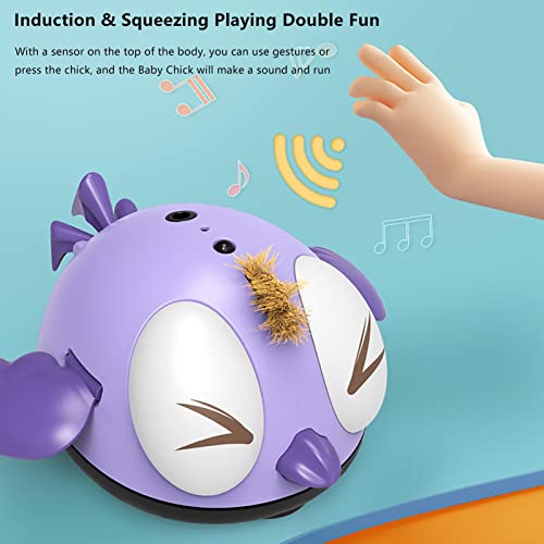 Gonglang Juguete eléctrico para Pollitos con Sonido, Juguete Interactivo para Gatos, Juguetes Musicales para Mascotas, Juguetes Inteligentes Inteligentes de inducción con Interfaz USB