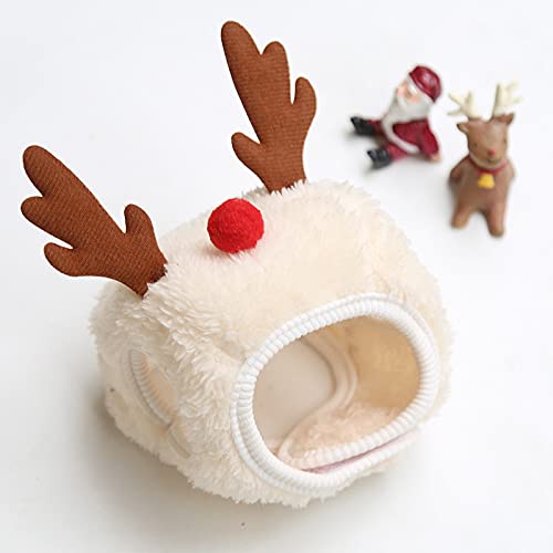 Gorros navideños para mascotas y toallas para la saliva, bonitos gorros para gatos y perros pequeños (rojo, S)