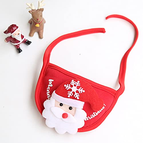Gorros navideños para mascotas y toallas para la saliva, bonitos gorros para gatos y perros pequeños (rojo, S)