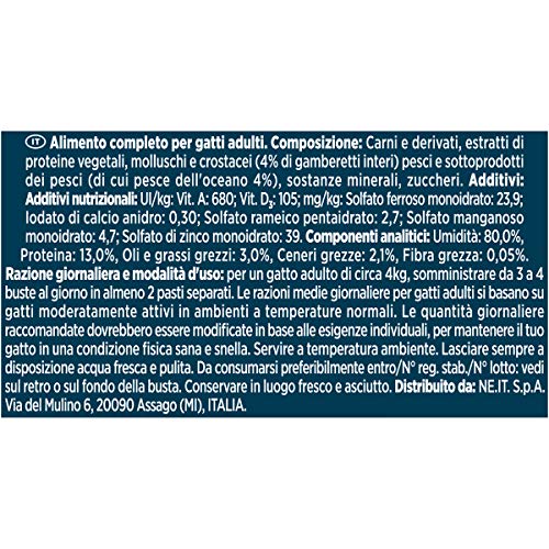 Gourmet Perle Alimento para el Gato, Piaceri del Mar con Pescado Océano y gamberetti Interi, 85 g – Pack de 24 Unidades
