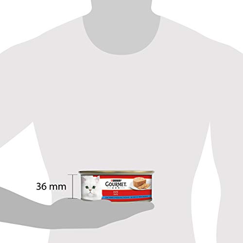Gourmet Purina Rojo Húmedo Gato Paté con atún y pez del océano, 195 g – 24 latas de 195 g – Paquete de 24 x 195 g