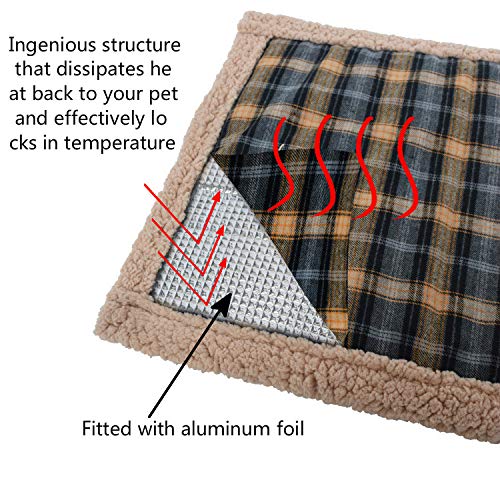 Grantien Manta Autocalentada para Perros Perros Innovadores Eco-Friendly Warming Mat Newcat Manta Más Pequeño Gato Y Perros Cordero Terciopelo Impermeable 55 * 43Cm