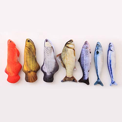 Greatangle Mascota Gato Juego Forma de pez Masticar Mordedura Juguete Grandes Regalos Juguete Interactivo para raspar Salmón Multicolor