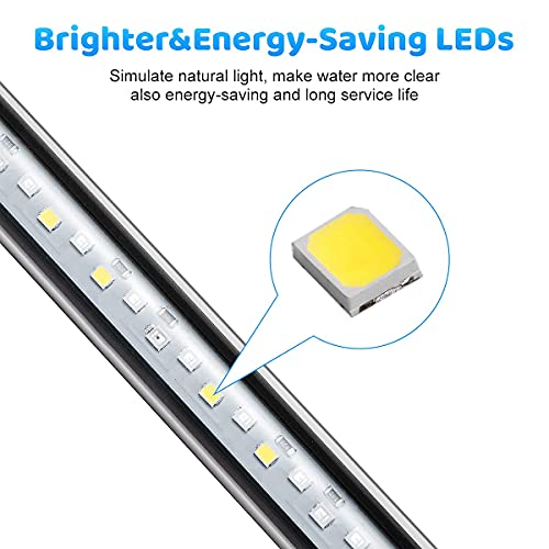 GreenSun Luz sumergible para acuario con temporizador de encendido/apagado automático, luz LED subacuática que cambia de color azul y blanco para tanques de 48cm