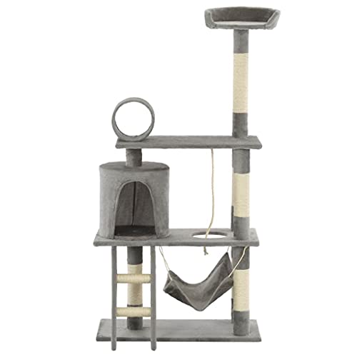 Gris Rascador para Gatos con Poste de sisal 140 cm grisProductos para Mascotas Productos para Mascotas Productos para Gatos Mobiliario para Gatos
