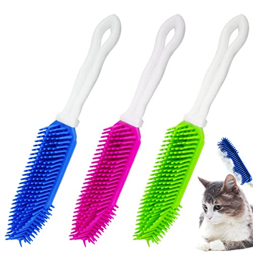 Guador 3 Piezas Cepillo Especial para Mascotas Cepillo de baño Cepillo de Silicona para el Pelo de Mascotas Cepillo para Perros Cepillo para Gatos Cepillo para Mascotas