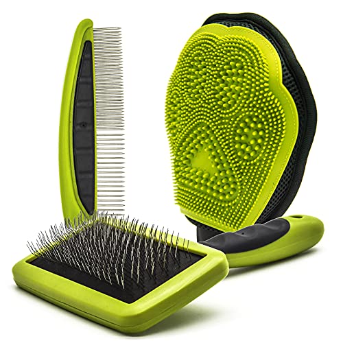 Guante removedor de pelo para mascotas, Cepillo Perros y Gatos, peine de aseo de mascotas, perfectos para perros y gatos de pelo largo y corto (3 piezas)