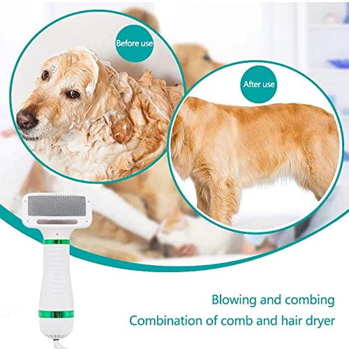 GUAUDOG Cepillo Secador para Perros de Pelo Largo y Corto, expulsor secador para Mascotas peluquería, silencioso, portátil, Control de Temperatura + Juguete (Cepillo secador + Juguete)