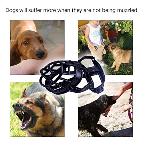 gudong Bozal para Perros, bozales de Silicona de Cesta Suave para Perros, Evita morder Masticar y ladrar, Permite Beber y jadear(Size 3)