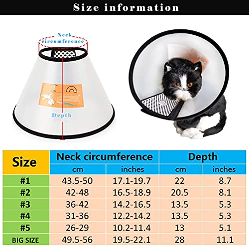 Guillala Collar de Cono de Cuello Protector para Mascotas Collar isabelino de recuperación para Evitar Que los Perros lamen o muerdan los Gatos