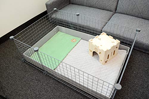 GuineaDad Delineador de Ojos C&C tamaño 2x3, Verde mar | Forros de vellón de Conejillo de Indias | Ropa de Cama de Conejillo de Indias | Manga de Bolsillo de madriguera | Absorbente