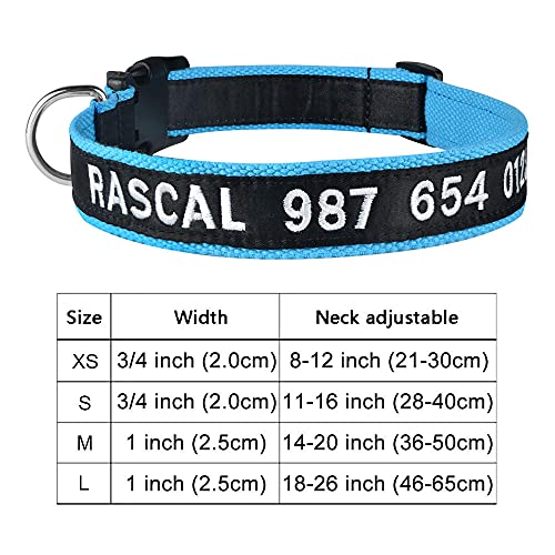Gulunmun Productos de Nailon Ajustables Collares para Perros Nombre Bordado Personalizado Collar para Perros Cachorro Personalizado Collar de Perro Unisex Mediano Grande-E_S
