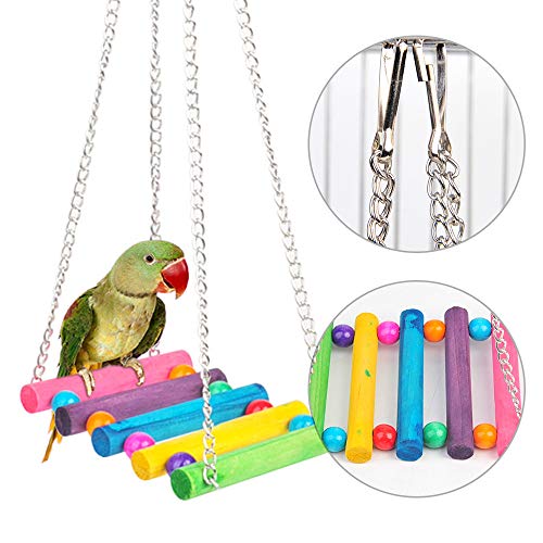 Gwotfy Bird Parrot Toys, 2 Paquetes Bird Swing Toy, Swing Hammock Bird Cage Juguetes para Loros pequeños periquitos Cockatiels