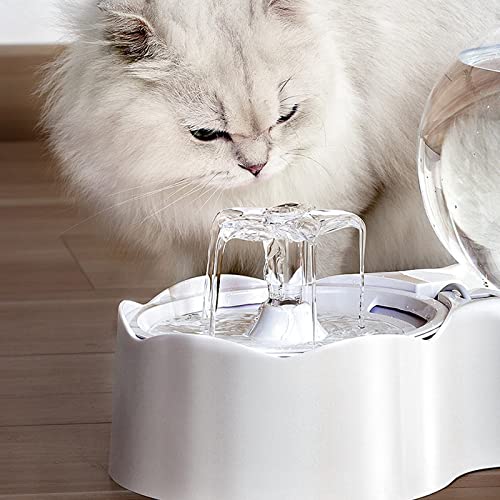 GXNINEF Dispensador De Agua para Gatos, Dispensador Automático De Agua para Mascotas De 2,5 L/77 Oz con Bomba Inteligente, Dispensador De Agua para Perros Y Gatos Y 2 Cambios De Filtro