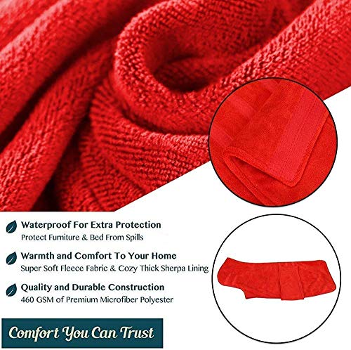 GZGZADMC Toalla de secado para perro, de secado rápido, súper absorbente, toalla de microfibra ajustable, bata absorbente para perro, 32-38 cm, color rojo