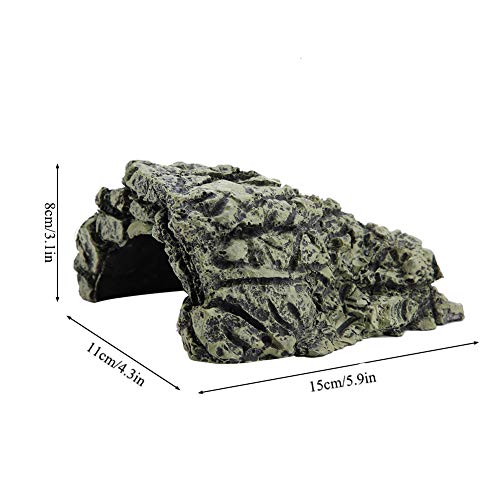 Hábitat de ocultación de reptiles, caja de reptiles, refugio, terrario, escondite, cuevas, para, tortuga, acuario, terrario, adorno, decoración(Grande)