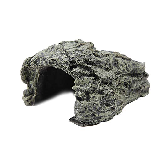 Hábitat de ocultación de reptiles, caja de reptiles, refugio, terrario, escondite, cuevas, para, tortuga, acuario, terrario, adorno, decoración(Grande)