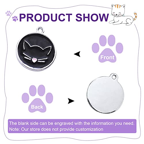 HACRAHO Etiqueta de Identificación de Perro, 20 PCS Corona de impresión Gato Patrones de Etiquetas de Nombre de Mascotas con Anillos de Etiquetas de identificación de Mascotas para Perros y Gatos