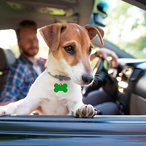 HACRAHO Etiqueta de identificación para mascotas, 20 etiquetas personalizadas para perros y cachorros, color verde